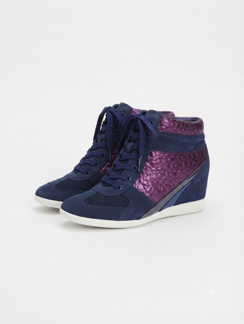 Y2K Coach Naples High-Top Wedge Sneakers  Size 7.5